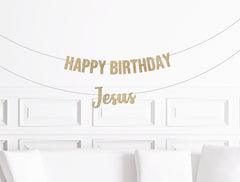 Happy Birthday Jesus Banner, Christmas Sign - Pretty Day