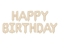 Matte Beige Happy Birthday Foil Air Fill Balloon - Pretty Day