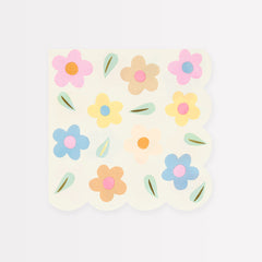 Happy Flowers Large Napkins (x 16) - Pretty Day