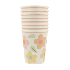Happy Flowers Cups (x 8) - Pretty Day