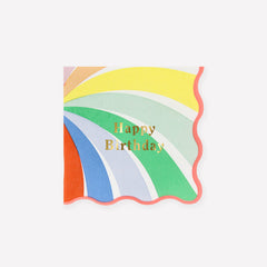 Rainbow Swirl Happy Birthday Napkins Small 16pk.