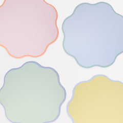 Wavy Round Springtime Paper Placemats 12pk. - Pretty Day