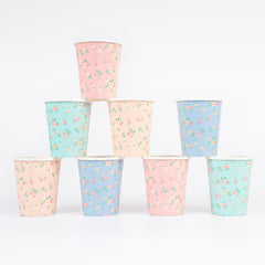 Vintage Ditsy Floral Cups 8pk. - Pretty Day