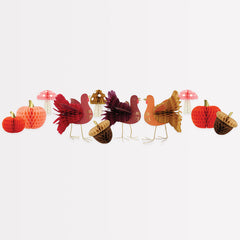 Meri Meri Mixed Thanksgiving Honeycomb Decorations 11pk.