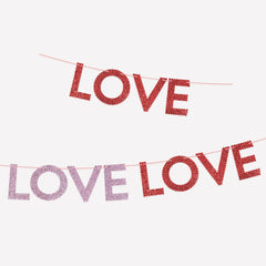 Valentine's Glitter Fabric Love Garland