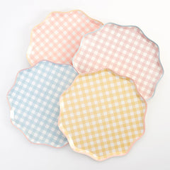 Meri Meri Pastel Gingham Paper Dinner Plates - 12pk - Pretty Day