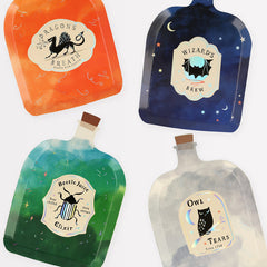 Meri Meri Halloween Making Magic Potion Bottle 9" Paper Plates 8 pack - Pretty Day