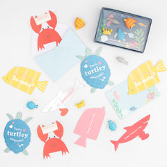 Under the Sea Kids Valentine's Cards & Erasers Set 12pk. - Pretty Day