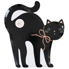 Halloween Black Cat Plates 8pk