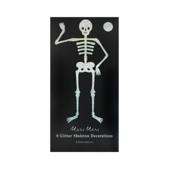 Meri Meri Glitter Skeleton Halloween Decorations 6pk.