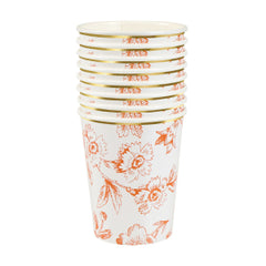 Thanksgiving Toile Fall cups 8pk.