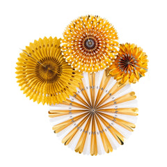 My Mind’s Eye - PLFN01 - Gold and White Party Fan Set - Pretty Day