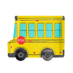 School Days School Bus Plates Large - 8 Pk. - Pretty Day