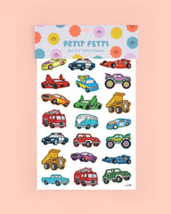 Petit Fetti - Cars Foil Kids Temporary Tattoos, Bday Favors, Acivity - Pretty Day