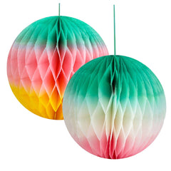 Talking Tables - Pastel Ombre Paper Honeycomb Decorations - 2 Pack - Pretty Day