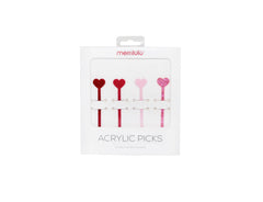 Heart Acrylic Food Picks, 4 ct - Pretty Day