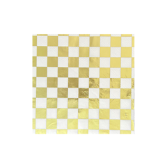 Jollity & Co. + Daydream Society - Check It! Gold Clash Cocktail Napkins - 20 Pk. - Pretty Day