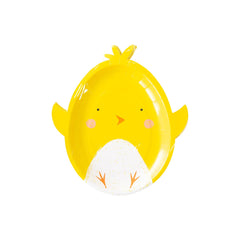 Easter Chick Shaped Paper Plates-8pk - Pretty Day