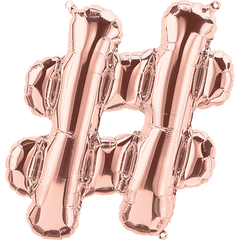 Small 16" Rose Gold Hashtag # Symbol Balloon - Pretty Day