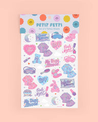Petit Fetti - Girls Sleepover Temporary Tattoos, Birthday Party Favor - Pretty Day