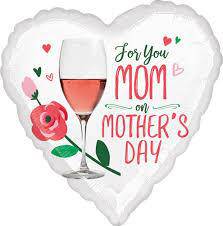 18" Mother's Day Heart Shaped White Foil  Balloon S3106 - Pretty Day
