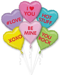 Candy Conversation Heart Balloon Set - 6 S3146 - Pretty Day