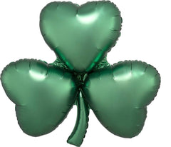Satin Emerald Green Foil Shamrock Balloon S3088 - Pretty Day