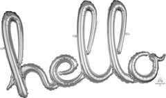 Hello Script Silver Balloon S4032 - Pretty Day