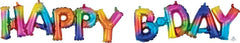 Rainbow Happy Bday Air Fill Phrase Balloon S3109 - Pretty Day