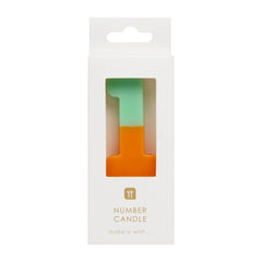 Orange Number 1 Birthday Candle - Pretty Day