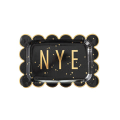 Happy New Year NYE Scallop Paper Plate M0037 - Pretty Day