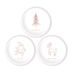 PLTS387F - Christmas Line Art Paper Plate Set - Pretty Day
