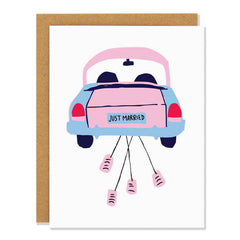 Just Married Greeting Card - Badger & Burke - Pretty Day