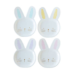 Gingham Easter Bunny Shaped Paper Plates- 8pk - Pretty Day