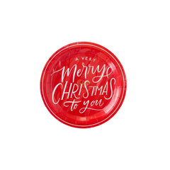 Merry Christmas Script Plate- 8pk - Pretty Day