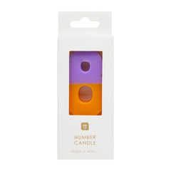 Orange Number 8 Birthday Candle - Pretty Day
