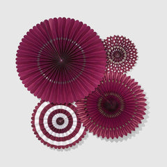 Plum Party Fans 4pk S5132 - Pretty Day