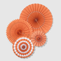 Tropical Coral Party Fans 4pk S3132 - Pretty Day