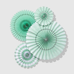 Mint Party Paper Fans (4 Count) S3138 - Pretty Day