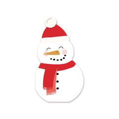 PLTS386D - Smiley Snowman Shaped Paper Dinner Napkin - Pretty Day