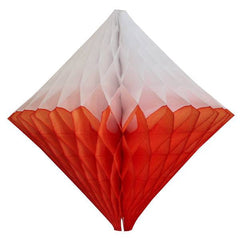 12"  Dark Orange & White Dip Dye Honeycomb Diamond S6158 - Pretty Day