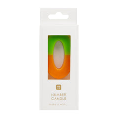Orange Number 0 Birthday Candle - Pretty Day