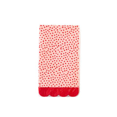 My Mind’s Eye - PLNP105 - Hearts Fringe Scallop Guest Towel - Pretty Day