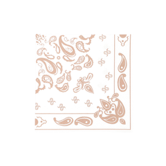 White & Dusty Champagne Bandana Cocktail Napkins-20pk. JN23 S4102 - Pretty Day