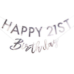 Personalized Iridescent Birthday Bunting S1090 - Pretty Day