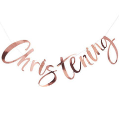 Rose Gold Christening Banner S4104 - Pretty Day