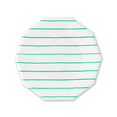 Frenchie Striped Green Plates- Large S4163 - Pretty Day