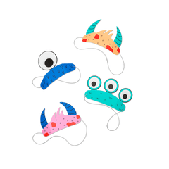 Little Monsters Party Headbands - 8 Pack S1172 - Pretty Day