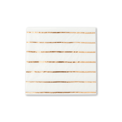 Frenchie Striped Rose Gold Napkins Large - 16 Pk S4192 - Pretty Day