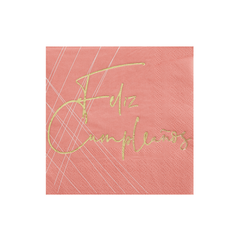 Pink Feliz Cumpleaño Cocktail Napkins - 20 Pack S0068 - Pretty Day